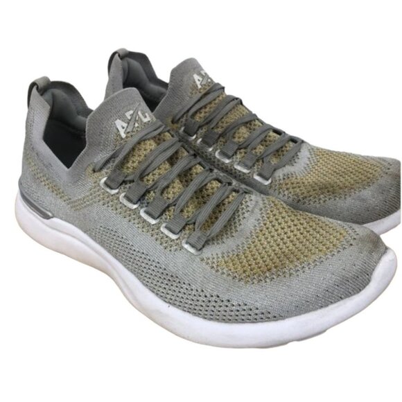 APL TECHLOOM BREEZE metallic knit mesh running sneakers Met Silver Gold  size 9 - Picture 15 of 16